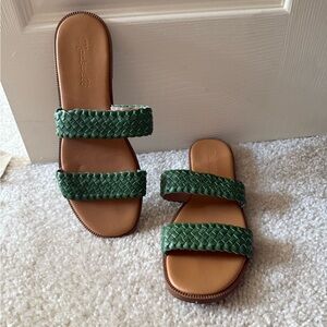 Madewell Green Woven Slide Sandals